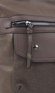 Crossbody šedo-hnědá dámská kabelka střední velikosti XH5010
