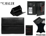 Černá dámská kožená peněženka v krabičce Cavaldi