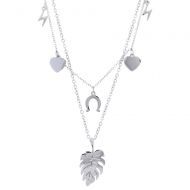 Stříbrný dámský náhrdelník s lístečkem NP008