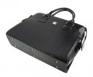 PUNCE LC-01 černá dámská kroko kabelka pro notebook do 15.6 palce