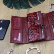 Gregorio Kožená červená dámská peněženka dárkové krabičce