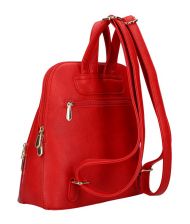 Červený dámský módní batůžek v kroko designu AM0106
