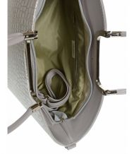 Elegantní stříbrná kroko kabelka do ruky S7 GROSSO