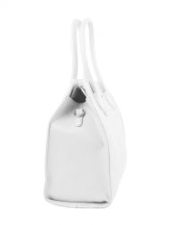 Bílá dámská kabelka do ruky v proplétaném stylu 4490-TS