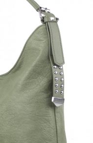 Moderní velká hráškově zelená kombinovaná dámská kabelka 3753-DE