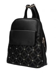 Černý dámský módní batůžek v perforovaném designu AM0109
