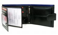 Ronaldo Kožená pánská černo-modrá peněženka v krabičce