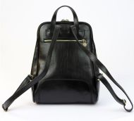Kožený zeleno-černý dámský batoh Florence
