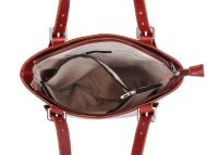 Velká červená kožená dámská kabelka přes rameno L Artigiano