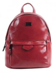 Malý červený lesklý dámský batůžek / kabelka 4827-TS