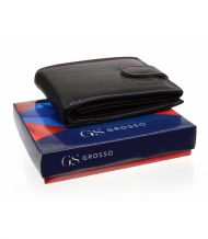 Černá pánská kožená peněženka se zápinkou v krabičce GROSSO