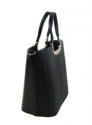 Elegantní černá matná kroko kabelka do ruky S7 GROSSO