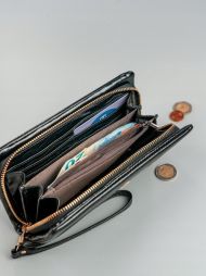 Černá dámská peněženka s obvodovým zipem v krabičce MILANO DESIGN