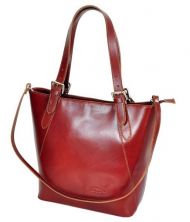 Velká červená kožená dámská kabelka přes rameno L Artigiano