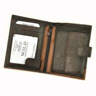 Kožená hnědá pánská peněženka RFID WILD