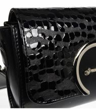 Luxusní dámská crossbody kabelka černá KM014 GROSSO