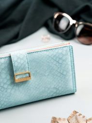 Světle modrá hadí dámská peněženka v dárkové krabičce MILANO DESIGN