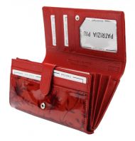 PATRIZIA PIU luxusní červená dámská kožená peněženka RFID v dárkové krabičce
