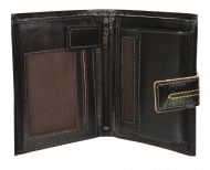 Čokoládově hnědá pánská kožená peněženka RFID se zápinkou v krabičce GROSSO