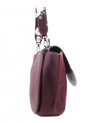 DIANA & CO Květinová dámská taška s klopou bordová