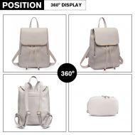 Stylový dámský módní batoh E1669 světle šedý