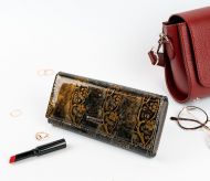 Lorenti zlatá dámská kožená peněženka s květy v dárkové krabičce