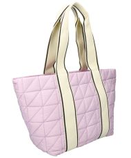 Velká dámská kabelka v prošívaném designu růžovo-fialová