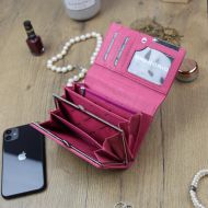 Gregorio Kožená růžovo-tyrkysová dámská peněženka v dárkové krabičce