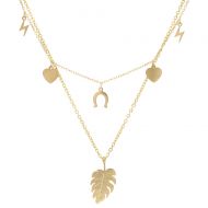 Zlatý dámský náhrdelník s lístečkem NP008