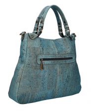 ELENCO Luxusní korková dámská kabelka modrá