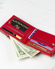 Červená kroko dámská peněženka v dárkové krabičce MILANO DESIGN