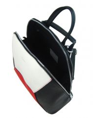 Černo-hnědo-bílý dámský elegantní batůžek 4187-TS