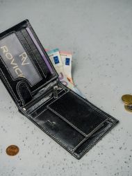 Kožená černá RFID pánská peněženka v krabičce WILD