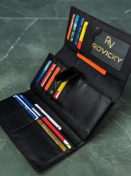 Cavaldi černo-modrá dámská kroko peněženka kůže/PU v dárkové krabičce