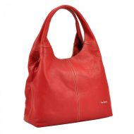 Pierre Cardin Kožená velká dámská kabelka přes rameno červená