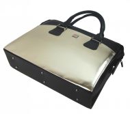 PUNCE LC-01 Zlatá dámská kabelka pro notebook do 15.6 palce