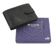 Kožená tmavě hnědá pánská peněženka RFID v krabičce BUFFALO WILD