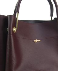Elegantní dámská kabelka S728 bordó se zlatými doplňky GROSSO