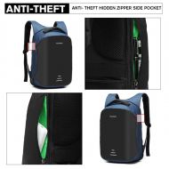 KONO černo-modrý reflexní elegantní batoh s USB portem UNISEX