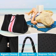 Neoprenová dámská plážová taška voděodolná černo-růžová JG067