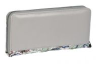 GROSSO Kožená dámská peněženka v barevném motivu RFID šedá v dárkové krabičce PN25