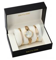 SKYLINE dámská dárková sada zlaté hodinky s náramky SM0010