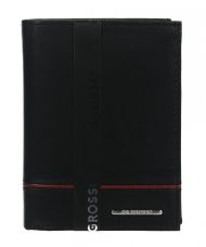 GROSSO Kožená pánská peněženka černá-červená RFID v krabičce