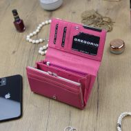 Gregorio Kožená růžovo-tyrkysová dámská peněženka v dárkové krabičce
