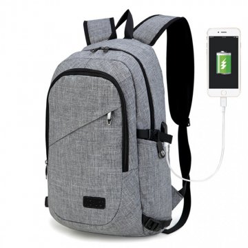 KONO šedý moderní elegantní batoh s USB portem UNISEX KONO šedý moderní elegantní batoh s USB portem UNISEX