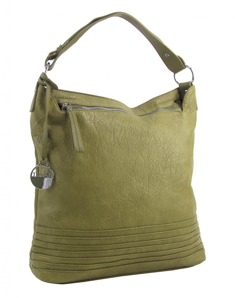 Olivově zelená dámská kabelka / velká crossbody 3883-MM Olivově zelená dámská kabelka / velká crossbody 3883-MM