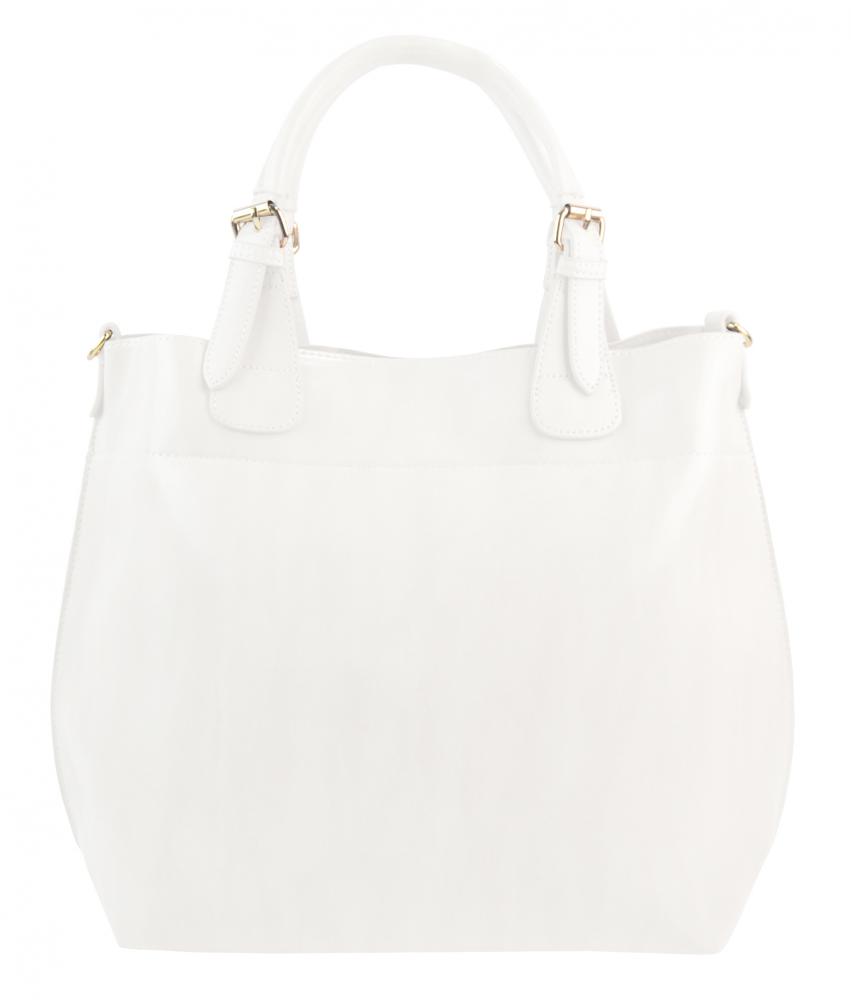 Velká smetanově bílá dámská shopper kabelka 3435-MM Velká smetanově bílá dámská shopper kabelka 3435-MM