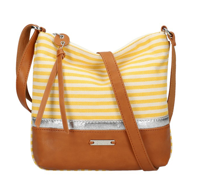 DAVID JONES Letní crossbody dámská kabelka se žlutými pruhy 6284-1A DAVID JONES Letní crossbody dámská kabelka se žlutými pruhy 6284-1A