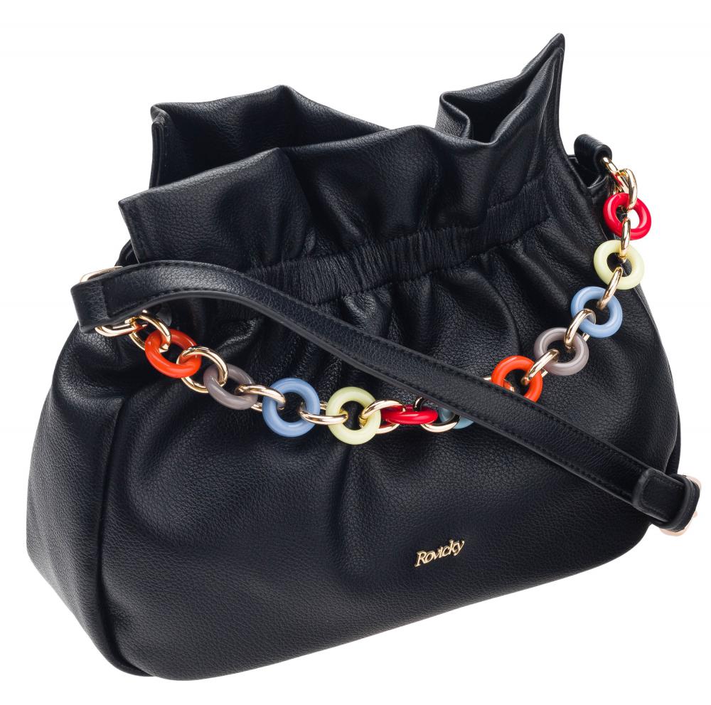Černá crossbody dámská kabelka ROVICKY Černá crossbody dámská kabelka ROVICKY