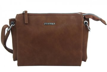Tmavě hnědá menší crossbody dámská kabelka se třemi oddíly 5204-TS Tmavě hnědá menší crossbody dámská kabelka se třemi oddíly 5204-TS